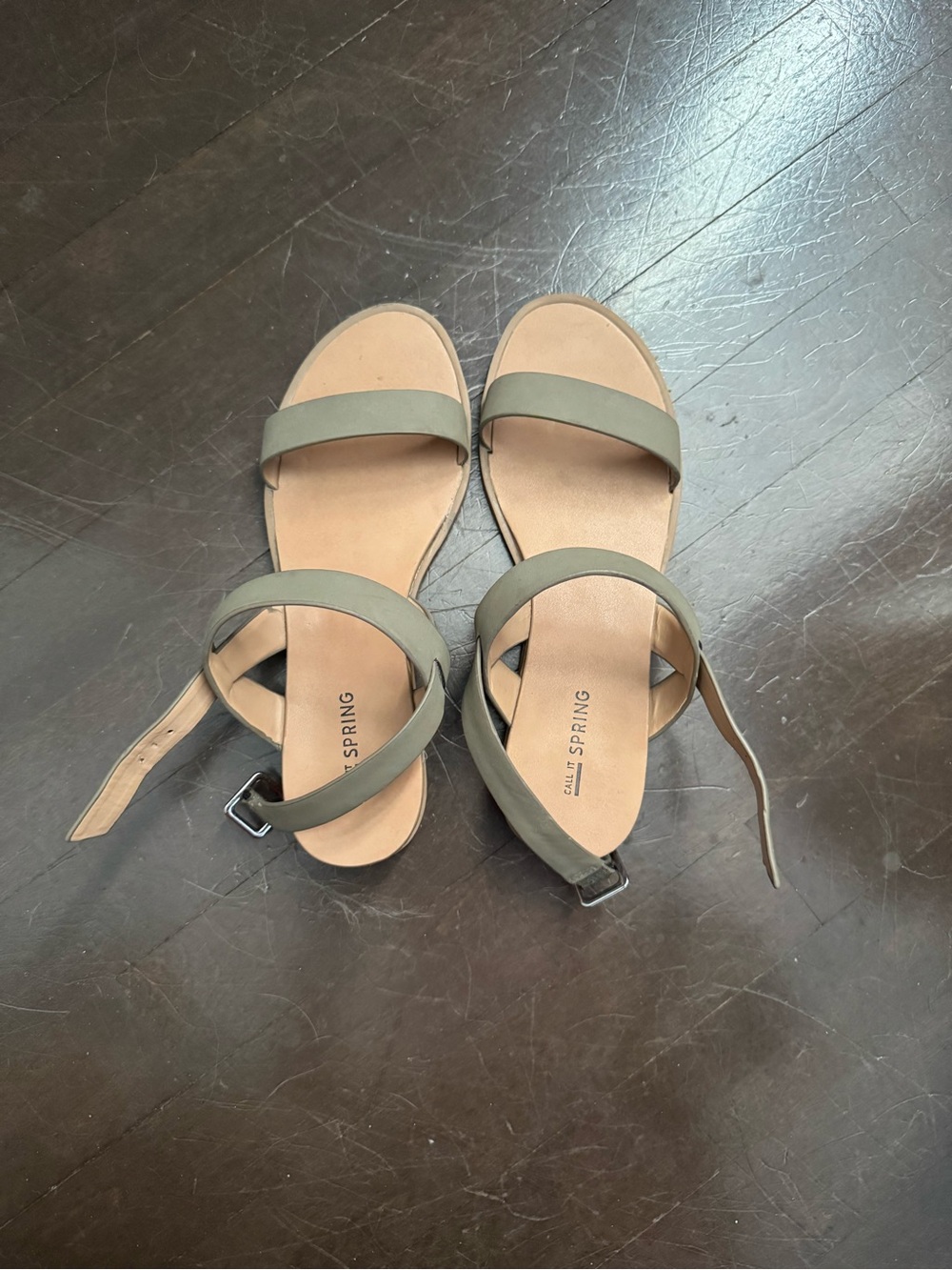 Call It Spring Olive Green Strappy Sandals